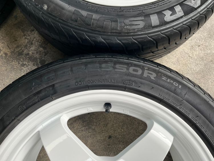 ✨ล้อแม็ก✨6รู139 TURISMO ขอบ 17 สีขาว พร้อมยาง 215-55-17 Arisun💥ปี 25💥 รูปที่ 7