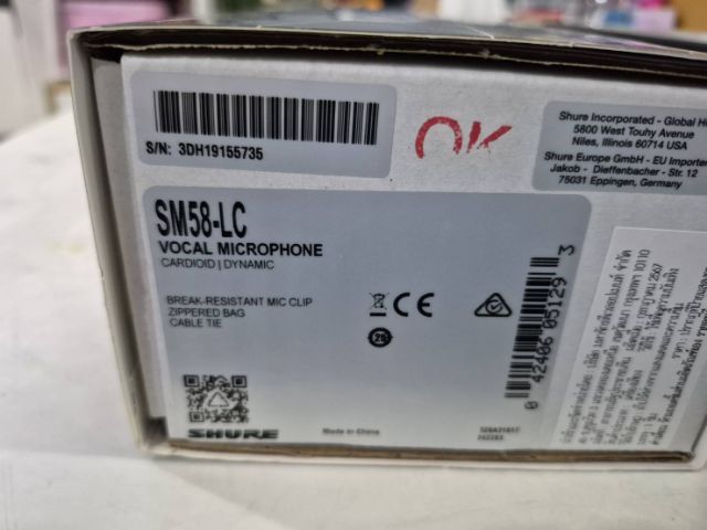 SHURE  SM58-LC
ของมหาจักรแท้  ของใหม่ ไม่เคยผ่านการใช้งาน 
ขายตัวละ  3500 บาท รูปที่ 9