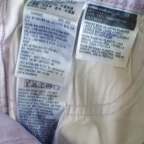 กางเกงยีนส์ผู้หญิง levi's ป้าย R สีสวยหายากสีม่วงอ่อน ๆ อมชมพูนิดนึง รูปที่ 10