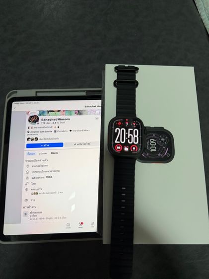 ดำ ไทเทเนียม Apple Watch Ultra 3 49mm GPS CELL สภาพใหม่