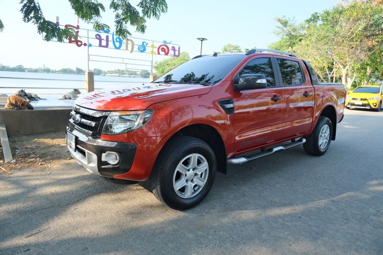 Ford Ranger 2014 2.2 Hi-Rider Wildtrak TDCi Pickup ดีเซล ไม่ติดแก๊ส เกียร์ธรรมดา ส้ม รูปที่ 3