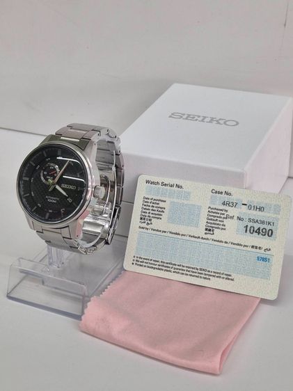 Seiko Automatic 4R37 100M ฝาหลังใส สายสแตนเลสแท้ เครื่องออโต้ รูปที่ 2
