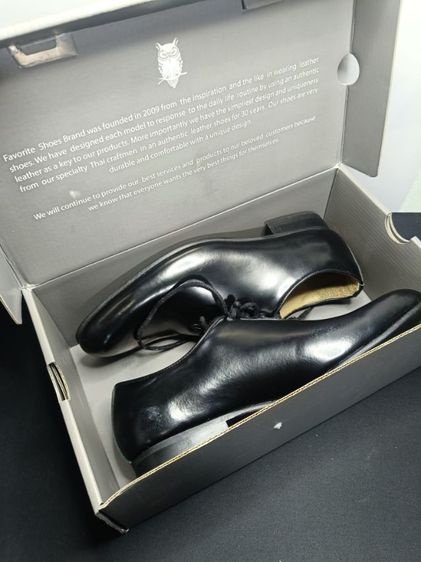 รองเท้าคัทชูหนังแท้ Favorite Shoes ไซส์ 39 สีดำ ทรง Oxford งาน Handmade พร้อมกล่อง รูปที่ 7