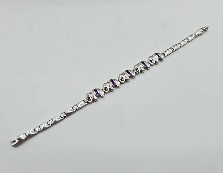 📌 สร้อยมือเงินแท้ พลอยแท้อเมทิสต์💜💜💜  รูปที่ 3