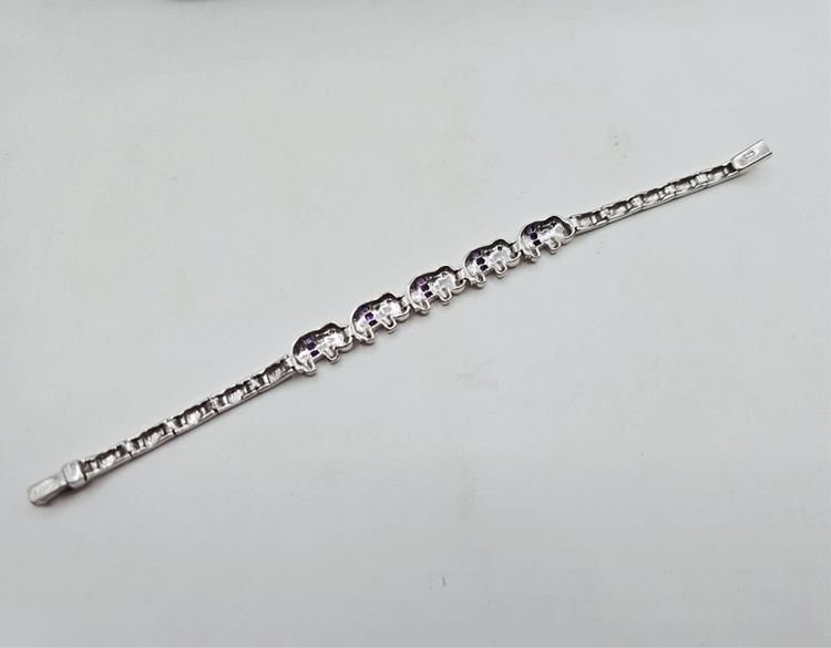 📌 สร้อยมือเงินแท้ พลอยแท้อเมทิสต์💜💜💜  รูปที่ 4