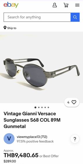 แว่นกันแดด Vintage Versace Mod. S68 Col.89M Gunmetal สวยมาก ราคาแบ่งปันครับ รูปที่ 18