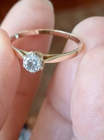 📌 แหวนทองแท้ 9K เพชร CZ ไซส์ 52  นน. 1 กรัม 💛 พร้อมใบเซอร์ 