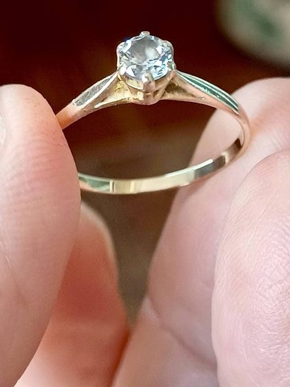 📌 แหวนทองแท้ 9K เพชร CZ ไซส์ 52  นน. 1 กรัม 💛 พร้อมใบเซอร์  รูปที่ 2