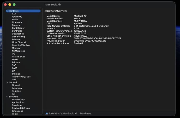 MacBook Air M2 13" สี Silver รูปที่ 13