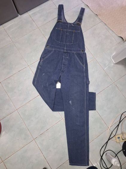 ชุดเอี๊ยมยีนส์มือสองสำหรับผู้หญิง size l ขนาดสะโพก 32 รูปที่ 4