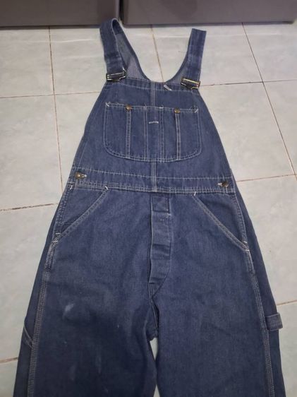 ชุดเอี๊ยมยีนส์มือสองสำหรับผู้หญิง size l ขนาดสะโพก 32