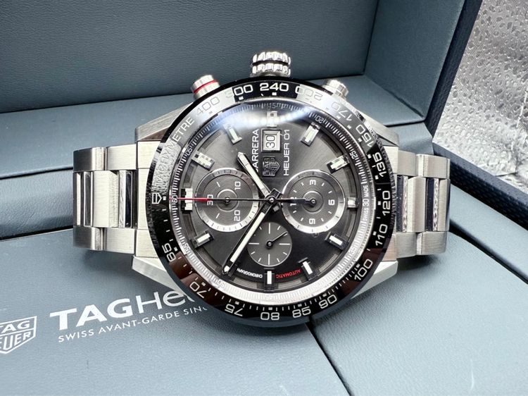 ดำ Tag Heuer Carrera Heuer 01 Automatic Chronograph 