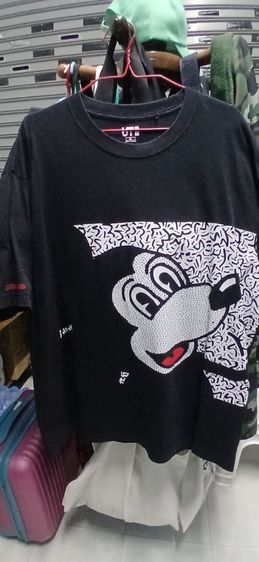 เสื้อยืดสีดำ uniqlo มือสองดิสนีย์มิกกี้เมาส์ไซส์ XL