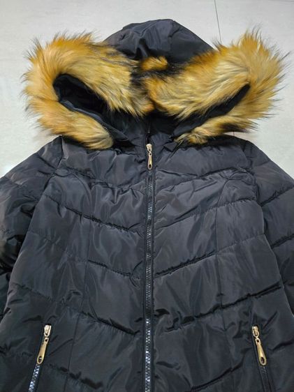 เสื้อกันหนาวแฟชั่น size M สีดำ มีฮู้ดพร้อมเฟอร์ รูปที่ 2