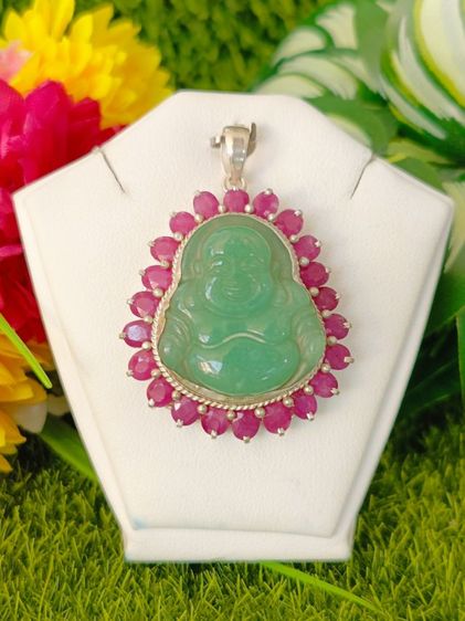 จี้พระสังกัจจายน์หยกแกะสลักเงินแท้ รูปที่ 2