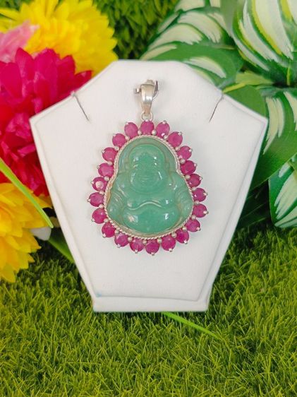 จี้พระสังกัจจายน์หยกแกะสลักเงินแท้ รูปที่ 3