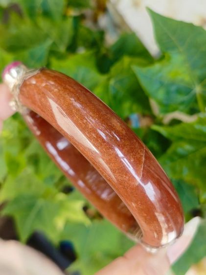 กำไลหยกน้ำผึ้งแท้ หัวทับทิมแท้ เงินแท้ รูปที่ 3