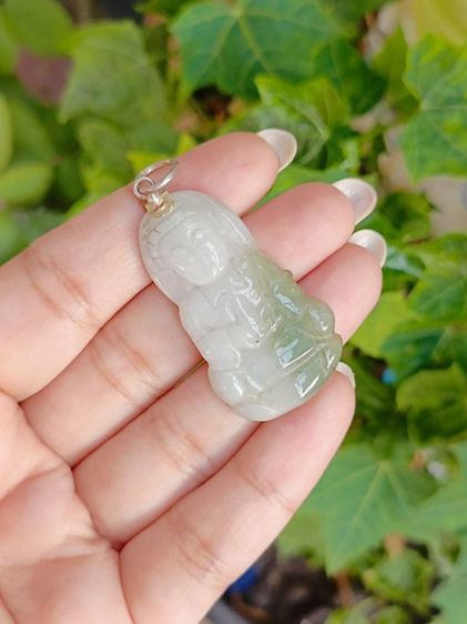 สร้อยคอและจี้ จี้หยกเจ้าแม่กวนอิม จี้เงินแท้