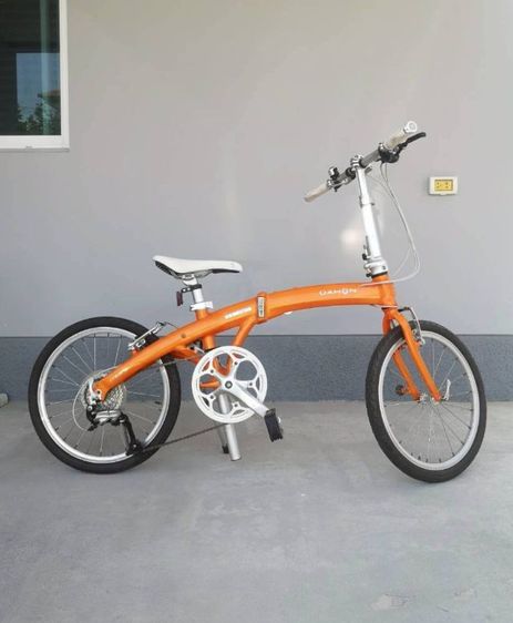 เหมือนใหม่ จักรยานพับ Dahon MU P9 เฟรมโค้ง สีส้ม มือสอง ล้อ20นิ้ว  นัดรับ กทม สะพานใหม่