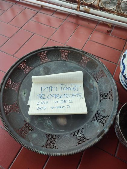 ถาดทองเหลือง 12 ราศี 1 ใบลายเทพพนมงานเก่าหนาหนัก ขนาดเกือบ 18 นิ้ว รูปที่ 3