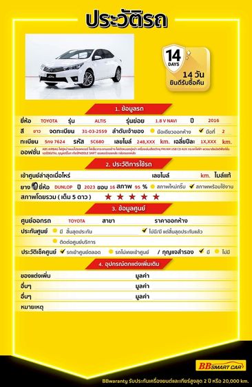 Toyota Altis 2016 1.8 V Sedan เบนซิน ไม่ติดแก๊ส เกียร์อัตโนมัติ ขาว รูปที่ 2