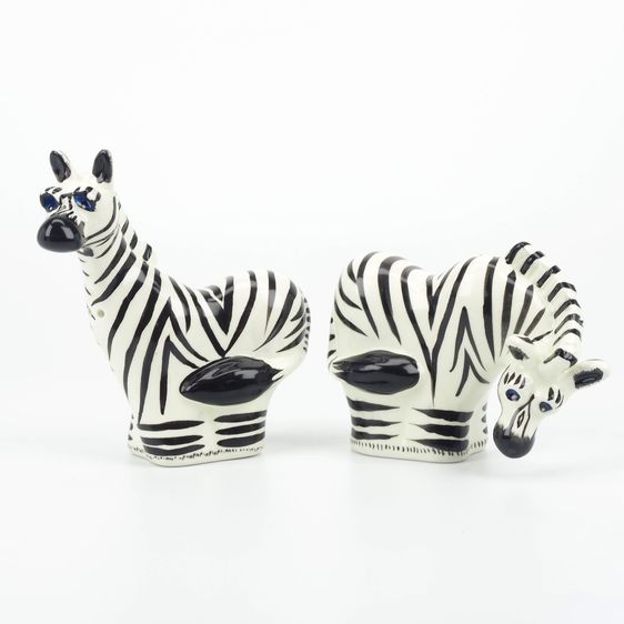 Zebra Salt and Pepper Shakers by Lynda Corneille Ark Safari Series งานเซรามิก