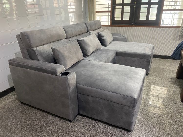 เทา ผ้า 3 ที่นั่ง sofa modern 