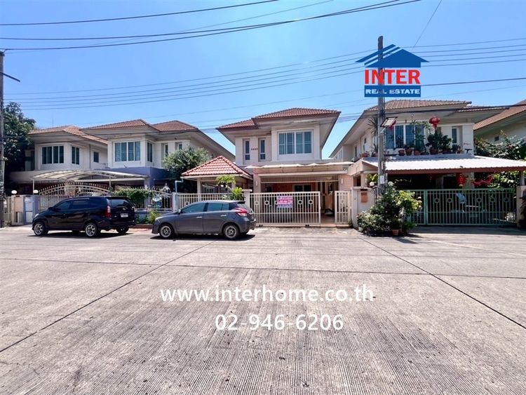 บ้านเเฝด 2 ชั้น 46.6 ตร.ว. หมู่บ้านปรีชาราม1 ใกล้แยกมีสทีน ถนนรามคำแหง ถนนราษฎร์พัฒนา เขตสะพานสูง กรุงเทพมหานคร