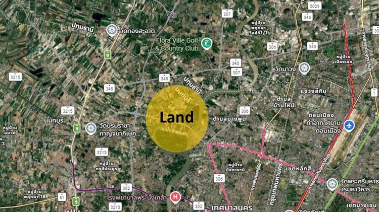 ขายที่ดินแปลงใหญ่ ถมแล้ว หน้ากว้างติดถนน ใกล้โรงเรียนนานาชาติสิงคโปร์นนทบุรี  รูปที่ 4