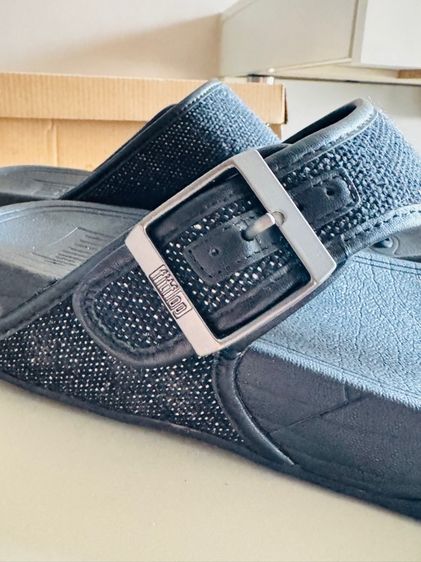 ใบเสร็จจริง Used Fitflop Trakk II Mens Buckle Leather Cancas Two Tone Black Size 42  รูปที่ 17