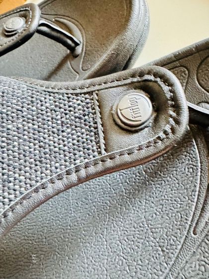 ใบเสร็จจริง Used Fitflop Trakk II Mens Buckle Leather Cancas Two Tone Black Size 42  รูปที่ 16