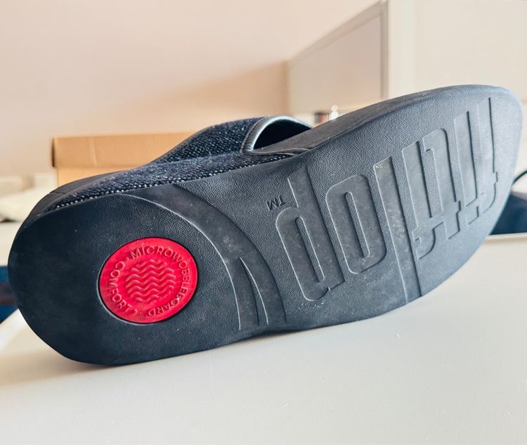 ใบเสร็จจริง Used Fitflop Trakk II Mens Buckle Leather Cancas Two Tone Black Size 42  รูปที่ 10