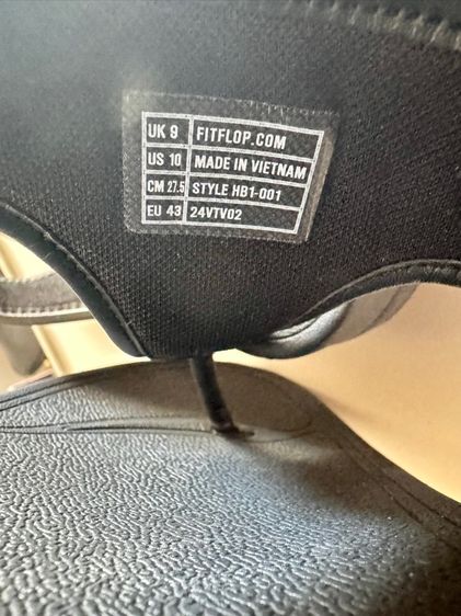 ใบเสร็จจริง Used Fitflop Trakk II Mens Buckle Leather Cancas Two Tone Black Size 42  รูปที่ 11