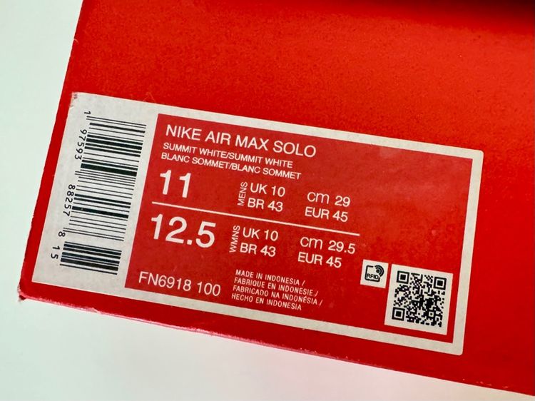 รองเท้า Nike Air Max Solo Summit White ไซส์ 43 ใส่แค่ 3-4  รูปที่ 4