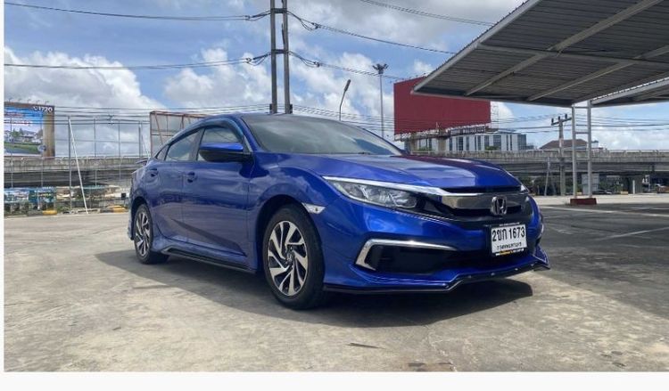 Honda Civic 2021 1.8 E Sport Pearl Sedan เบนซิน ไม่ติดแก๊ส เกียร์อัตโนมัติ ฟ้า รูปที่ 3