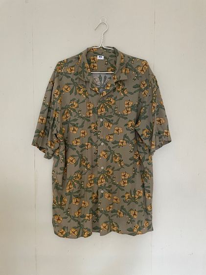 เขียว L แขนสั้น เสื้อเชิ้ต คอเปิด