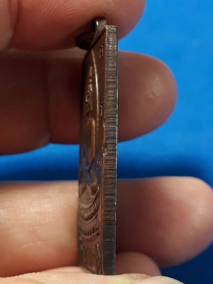 เหรียญหลวงพ่อเฮง วัดบ้านขอม จังหวัดสมุทรสาคร รุ่นแรก พิมพ์สี่เหลี่ยมปี 2483 เนื้อทองแดง รูปที่ 4