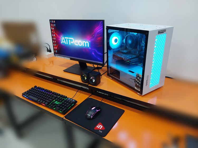 วินโดว์ ขายคอมพิวเตอร์  พร้อมใช้ RYZEN 5 PRO 4650G RAM 16GB  RX 6500 XT 4GB จอ 24นิ้ว  75Hz ครบชุด