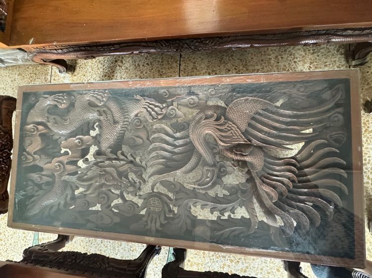 ชุดรับแขกไม้สักทองลายมังกร รูปที่ 9