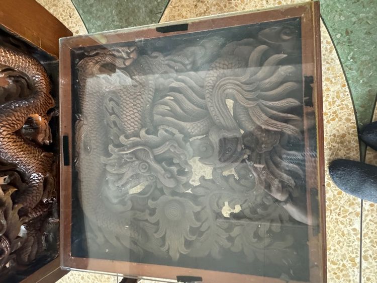 ชุดรับแขกไม้สักทองลายมังกร รูปที่ 10