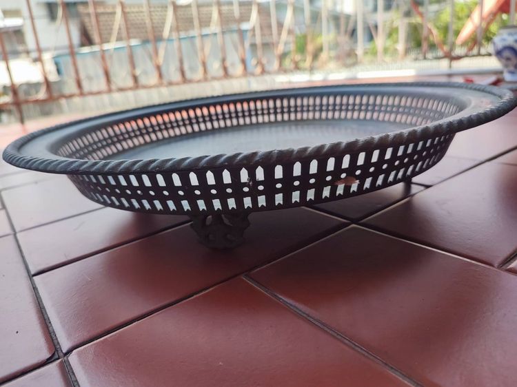 พานทองเหลือง งานเก่า ขนาด 16 นิ้ว ยกคู่  รูปที่ 4