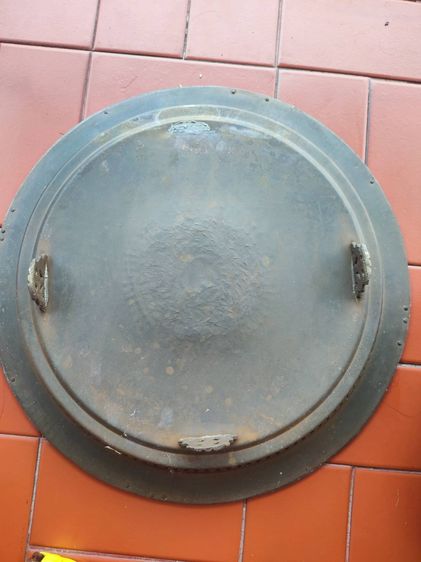 พานทองเหลือง งานเก่า ขนาด 16 นิ้ว ยกคู่  รูปที่ 15