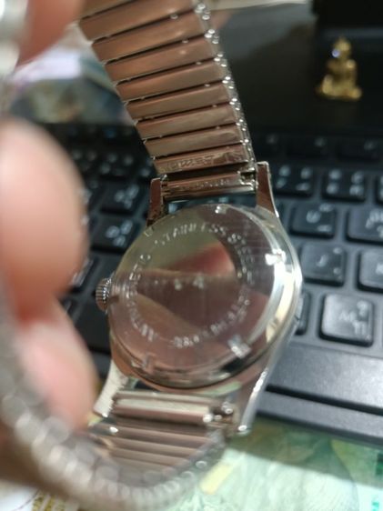 Vintage Hirondor Classic date points Mens Watch Swiss made 1955-60's ไขลาน วันนี่กล้ามปู หน้าเฟดเก่าเหลือบแสง ขอบทอง 14 K. 31-35มม.boy size  รูปที่ 13