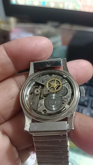 Vintage Hirondor Classic date points Mens Watch Swiss made 1955-60's ไขลาน วันนี่กล้ามปู หน้าเฟดเก่าเหลือบแสง ขอบทอง 14 K. 31-35มม.boy size  รูปที่ 9