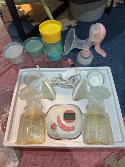 เครื่องปั๊มนมแถมกระปุกเก็บน้ำนมและ ที่ปั๊มมือ รูปที่ 3