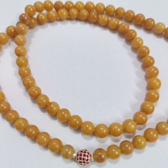 สร้อยคอหยกน้ำผึ้ง หยกแท้