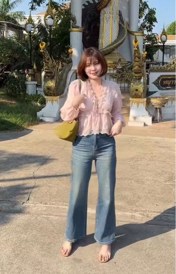 กางเกงยีนส์โพนี่ 9 ส่วน แบรนด์ YQ รูปที่ 2