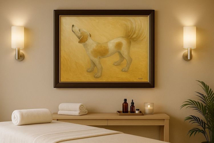 ภาพสีน้ำมัน Hope Awaits  Oil Painting of Faith  Silence, and New Beginnings รูปที่ 3