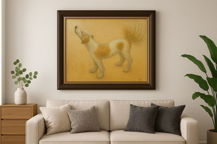 ภาพสีน้ำมัน Hope Awaits  Oil Painting of Faith  Silence, and New Beginnings รูปที่ 4