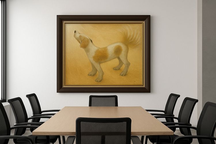 ภาพสีน้ำมัน Hope Awaits  Oil Painting of Faith  Silence, and New Beginnings รูปที่ 6